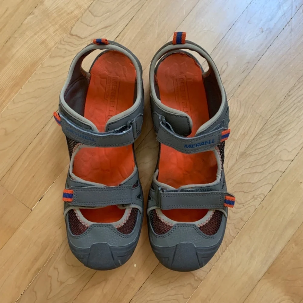 Merrell Boys Hydro Rapid Hiking Sandals Size 7 Orange Gray